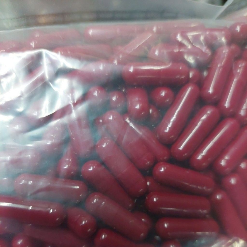 cangkang kapsul kosong ukuran 00/1.000mg, 1.000pcs, marun2