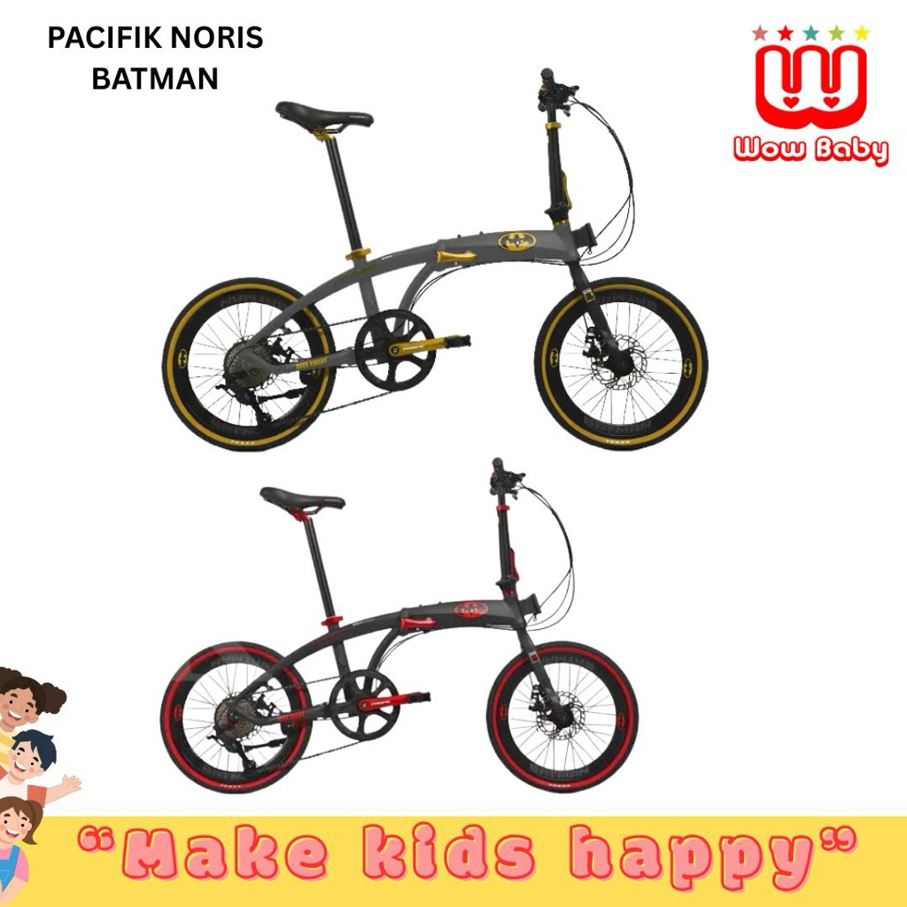 PACIFIK NORIS BATMAN // BMX CLARION 9920 PACIFIK NORIS 20TR / 16TR FOLDING BIKE AL 20" PACIFIC NORIS