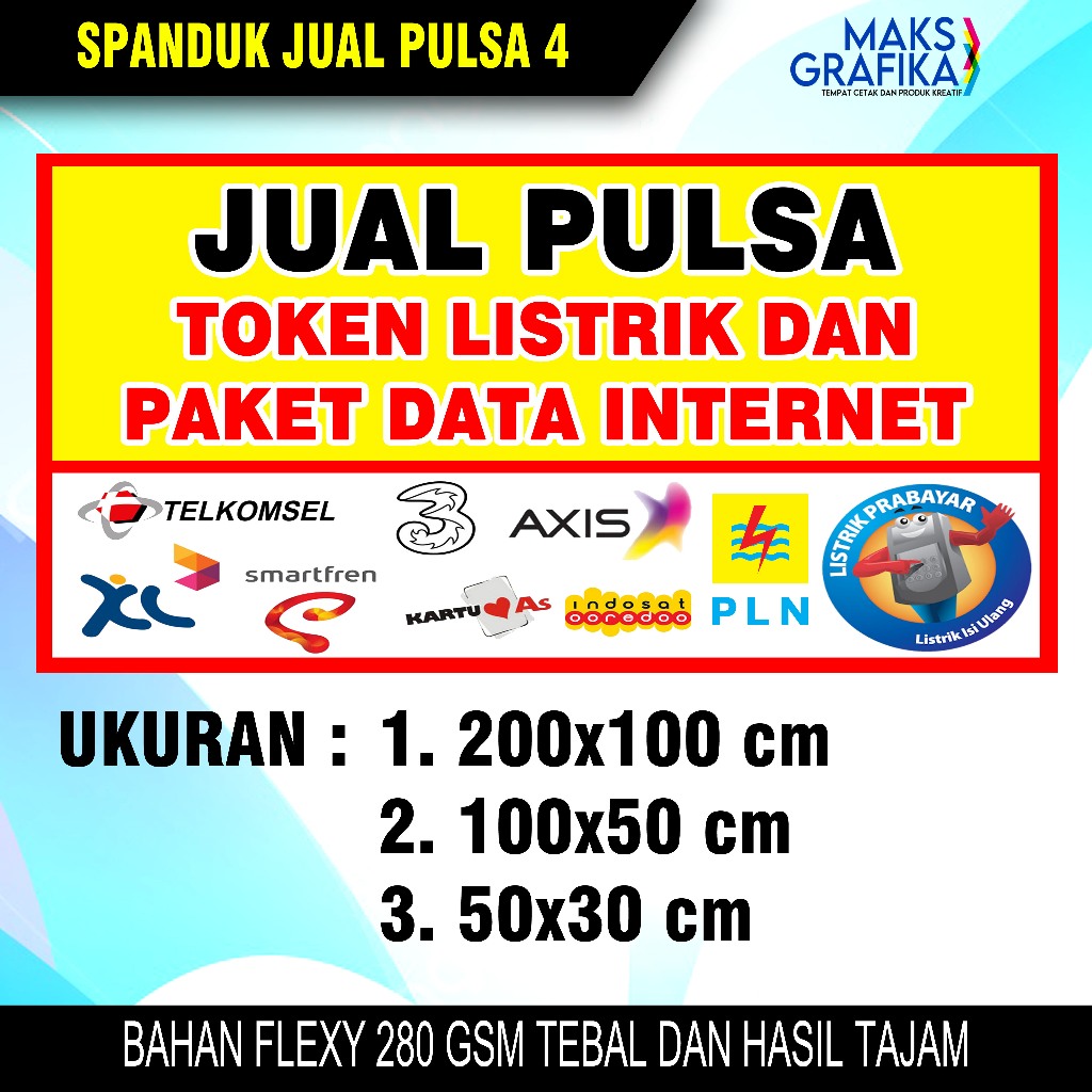 Spanduk Jual Pulsa dan Token Listrik tersedia - Part 4