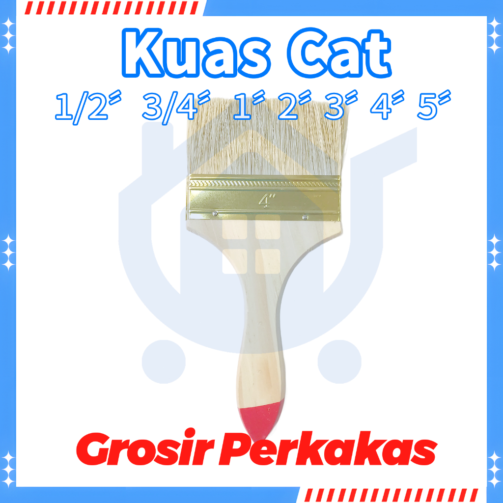 

【Ready Grosir】kuas cat serba guna gagang kayu 1" 2" 3" 4 inch 5inch