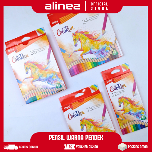 

Pensil Warna Lengkap 1 set Deli ColoRun Deli 12/18/24/36 Warna