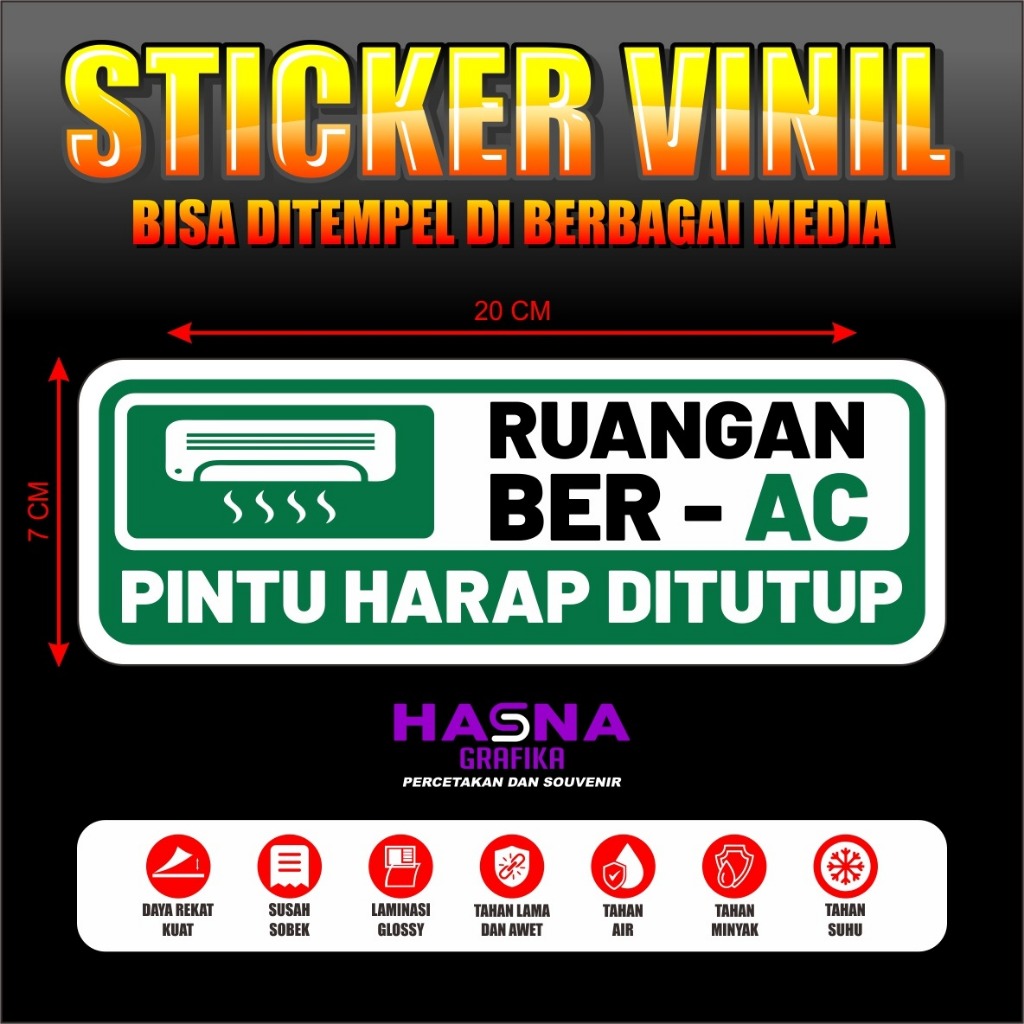 

Stiker / Sticker Vinil Ruangan Ber AC