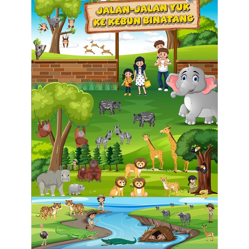 

Lembar Kerja Edukasi Anak usia 4-6 tahun, PAUD & TK tema Kebun Binatang