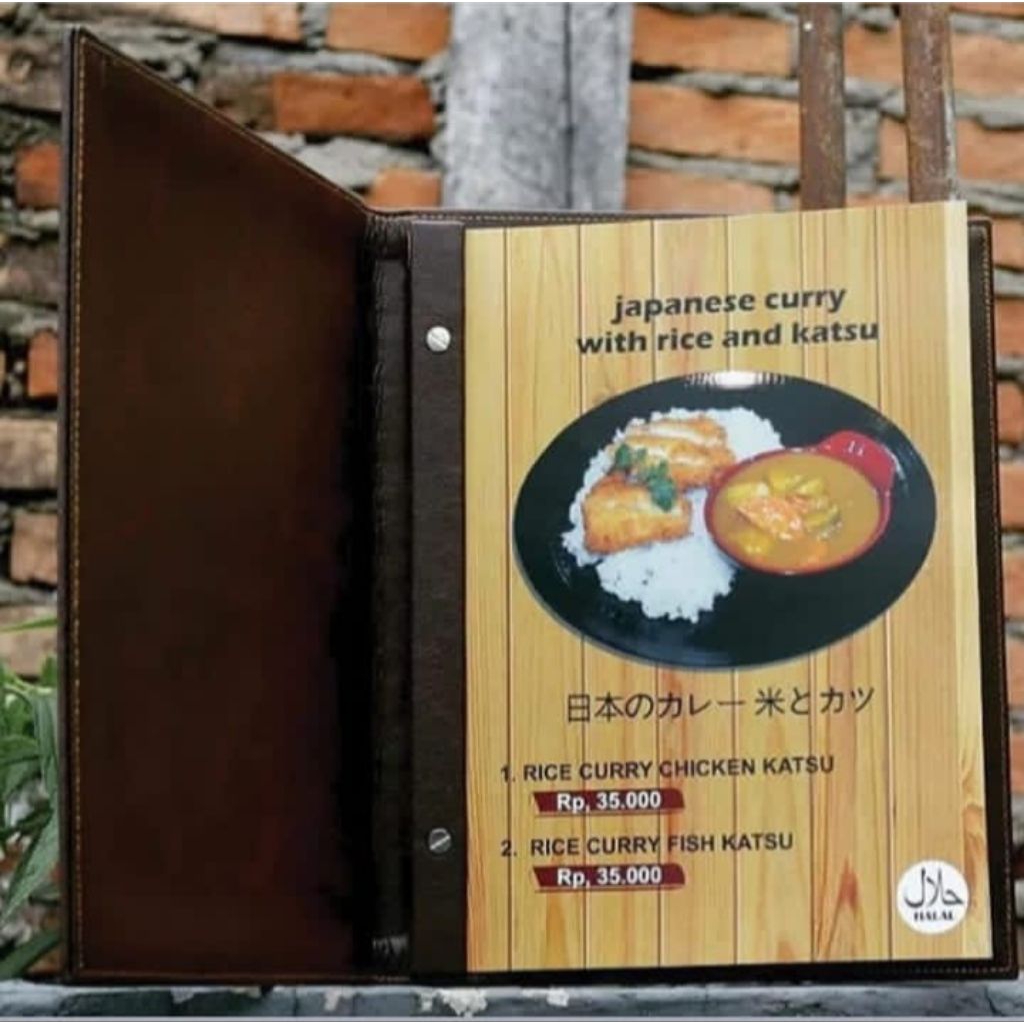 

COVER BUKU MENU MODEL DALAM BAUT LOGO EMBOS UKURAN A4