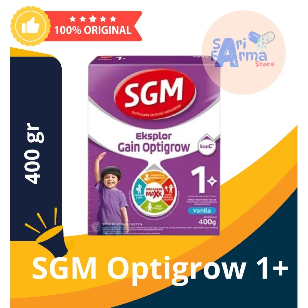 

Susu Penggemuk SGM Eksplor Gain OPTIGROW 1+ 400 gr, 800 gr