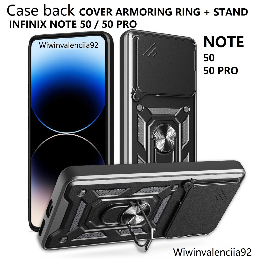 Case BARU STAND/ RING/ Holder SLIDE LENS INFINIX NOTE 50 / 50s 50x 50 PRO / 40 40PRO / 30 30PRO / 12