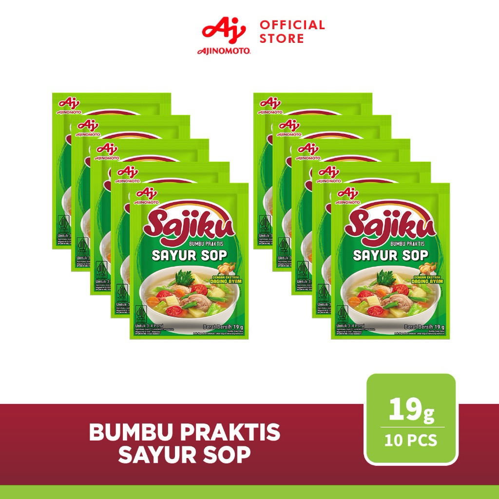 

(1renteng isi 10pcs) - SAJIKU Bumbu Praktis Sayur Sop 20gr