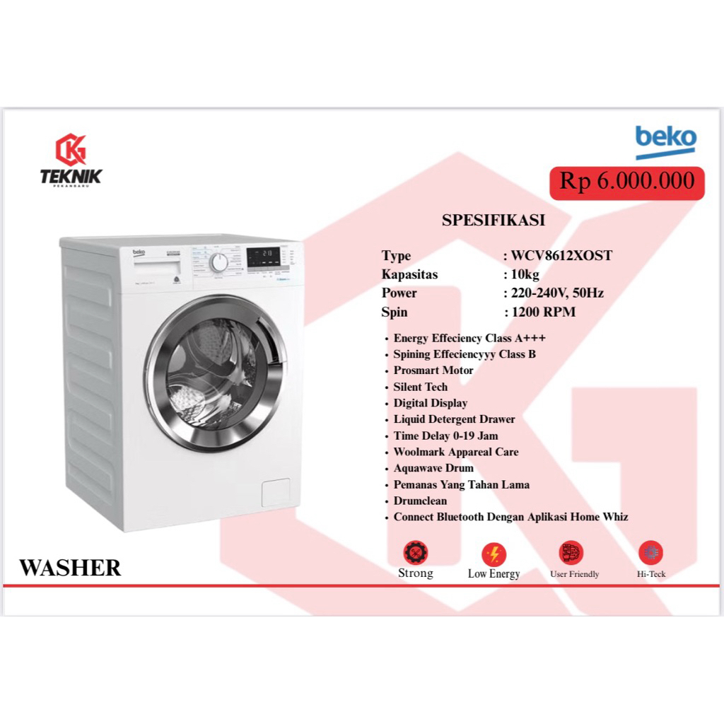 Mesin Cuci Beko 10kg - Washer Beko 10kg - Mesin Cuci Laundry