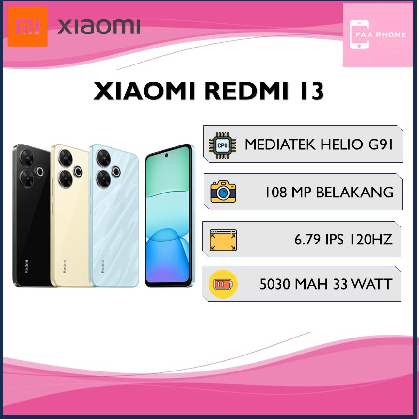 XIAOMI REDMI 13 RAM 8GB ROM 256GB