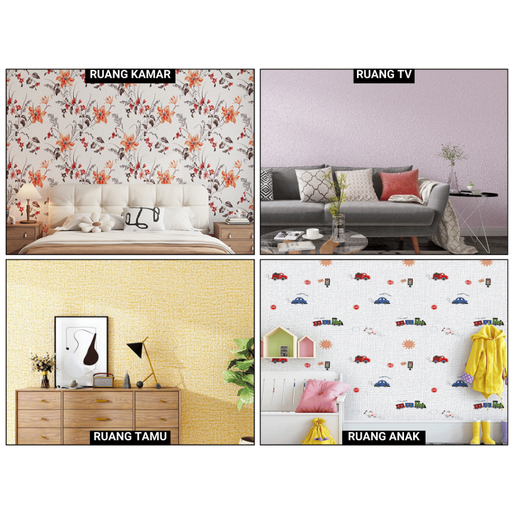 Wallpaper Dinding Motif Polos & Motif Kartun Wallpaper Roll Dinding Wallpaper n Roll Wallpaper