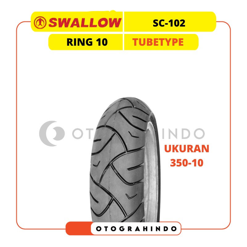 BAN MOTOR SCOOTER VESPA SWALLOW SC-102 RING 10 NON TUBELESS UKURAN 350-10 TUBETYPE VESPA CLASSIC