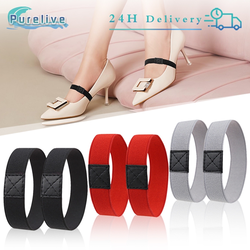 1 Pair Tali Heels Pergelangan Kaki Elastis Tali Pergelangan Kaki Tali Heels Wanita
