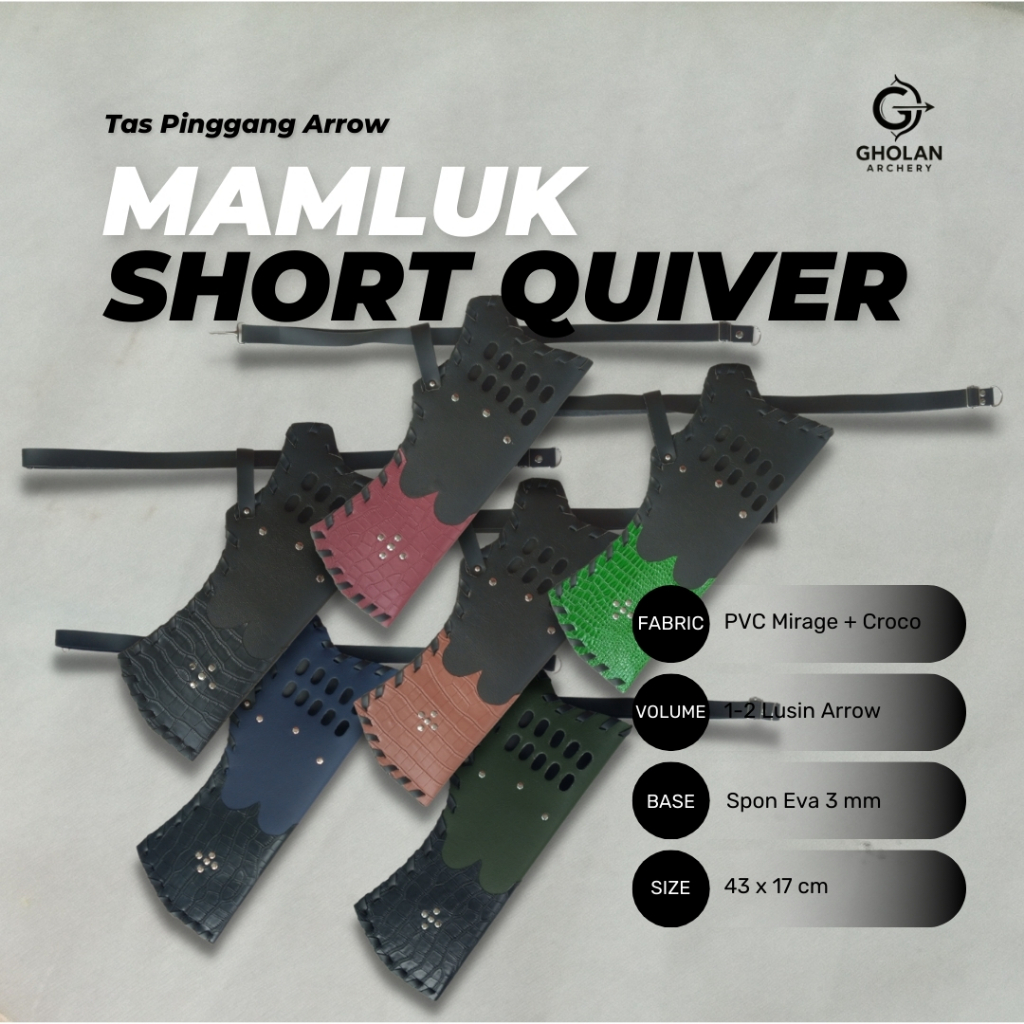 Quiver Mamluk Short / Quiver Mamluk / Quiver Horsebow / Short Quiver / Tas Pinggang Arrow / Archery