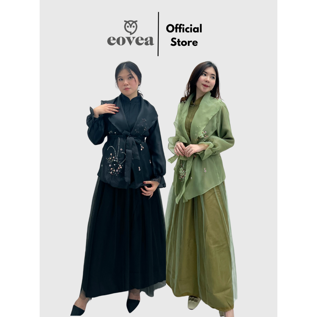 EOVEA - Nadine Set Dress Gamis Lebaran Modern Elegan Muslim Wanita Busui