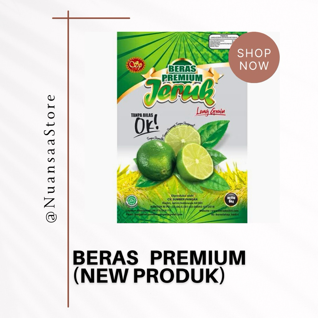 

BERAS PREMIUM LONG GRAIN | CAP JERUK IJO KEMASAN 5 KG