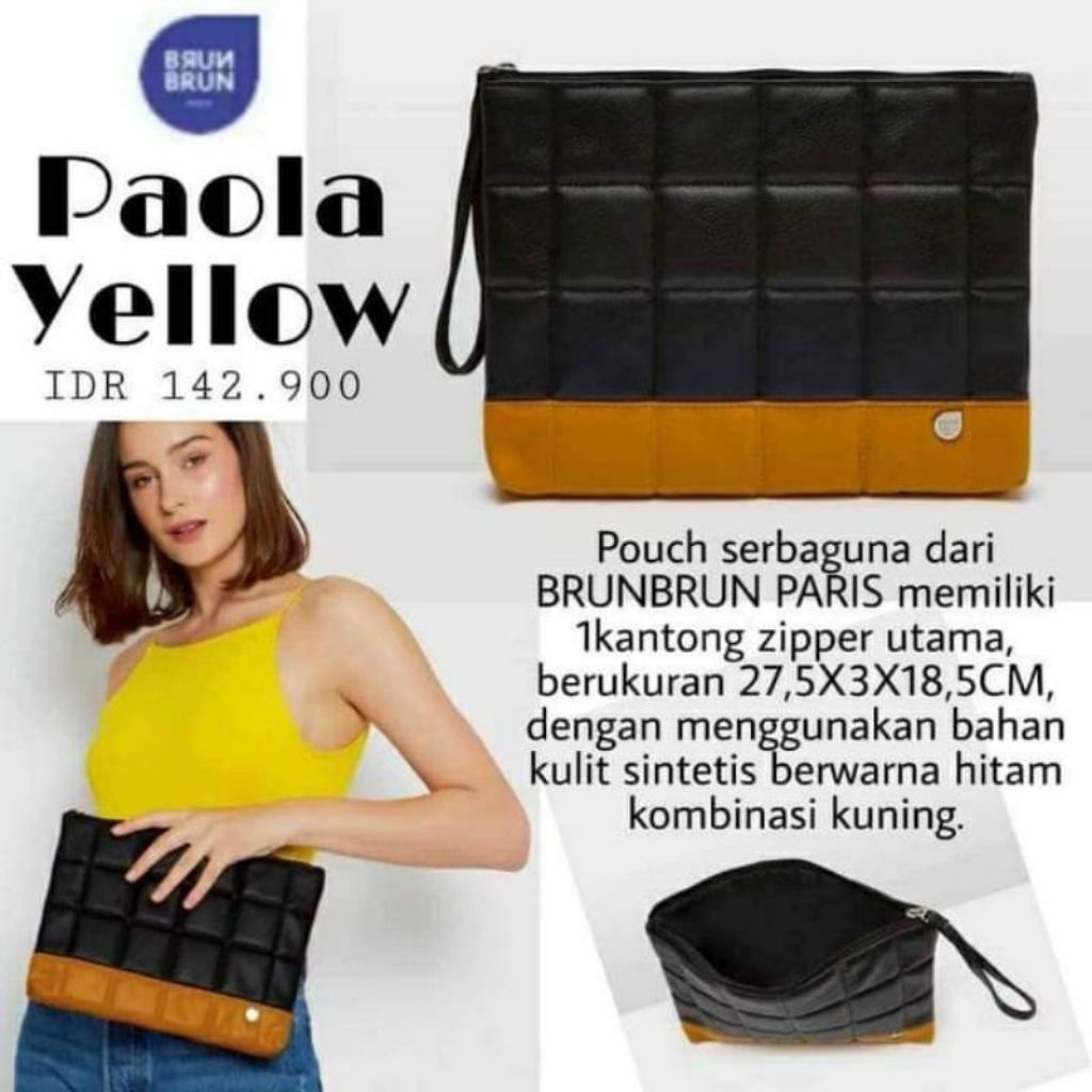 PAOLA CLUTCH BRUNBRUN POUCH WANITA SOPHIE MARTIN HAND BAG SOPHIE PARIS