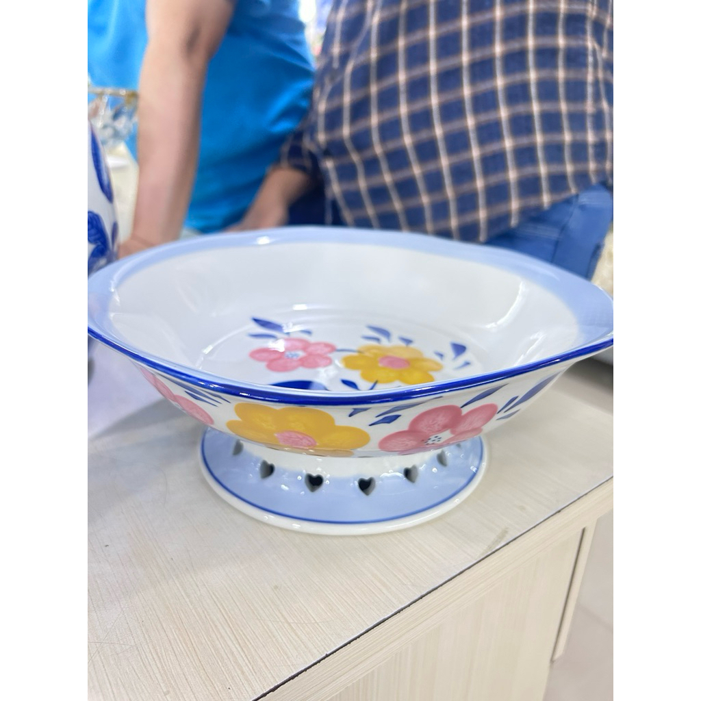 Pajangan hias tempat buah keramik