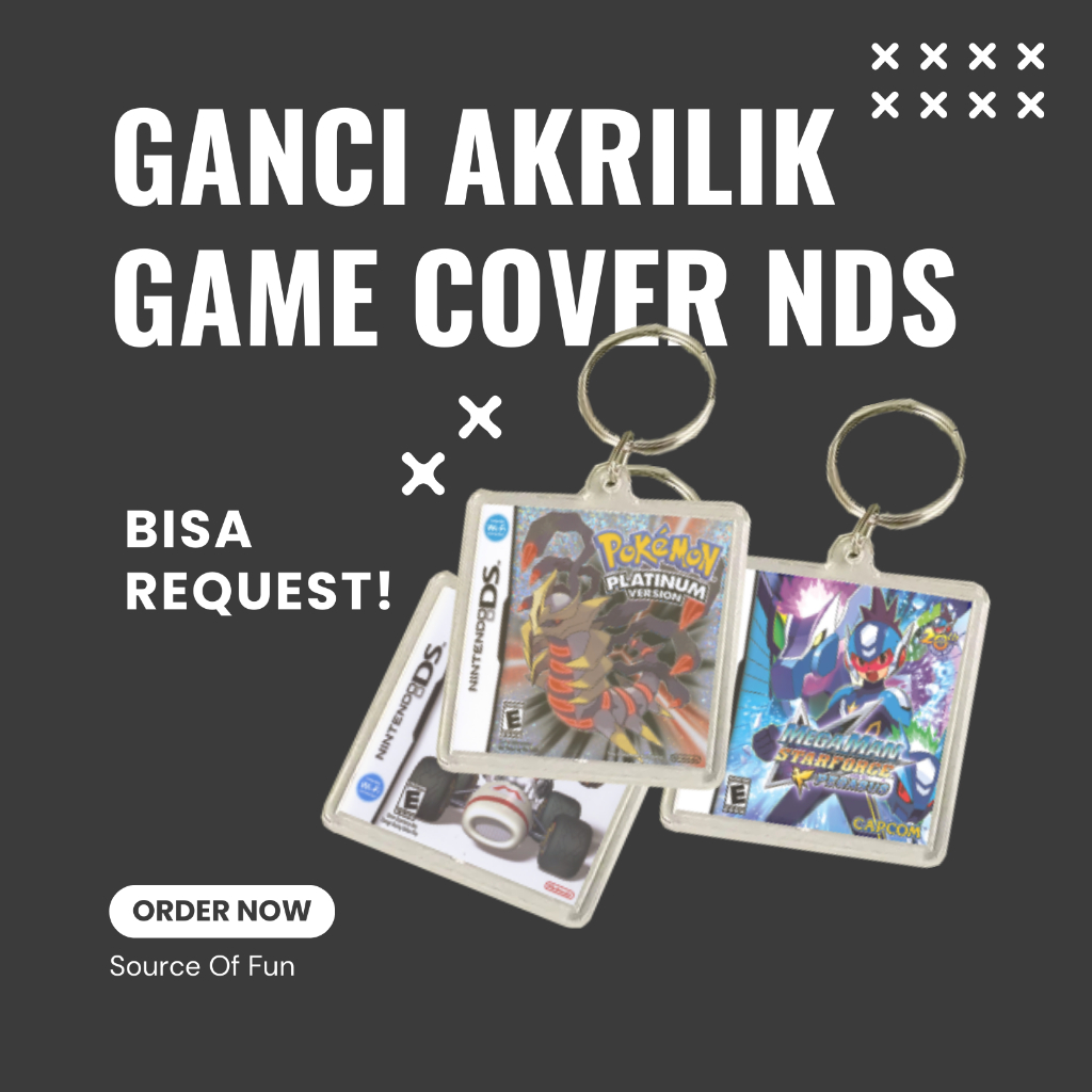 Gantungan Kunci Akrilik Game Cover Nintendo DS | Acrylic Keychain NDS | Ganci Custom Request