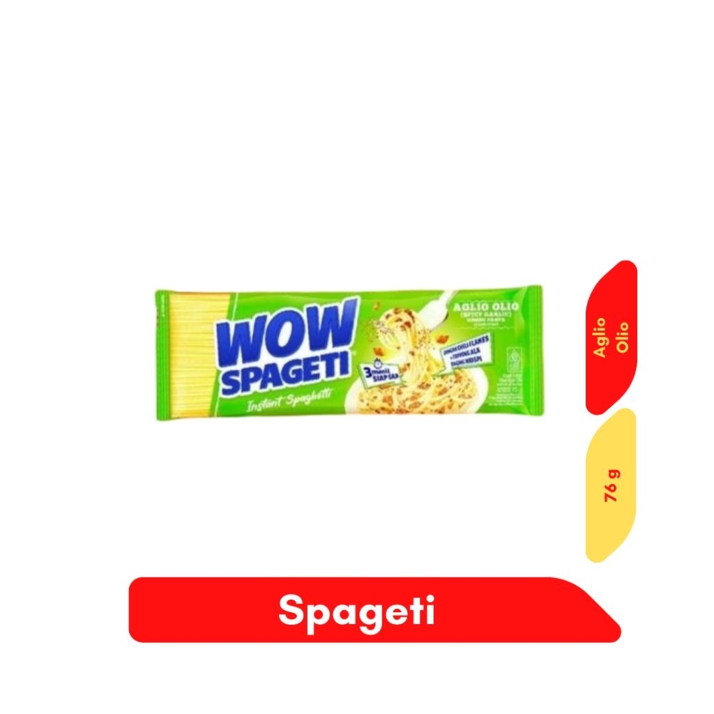 

WOW Spageti Aglio Olio 76g – Spaghetti Instan Pedas Gurih Ala Italia