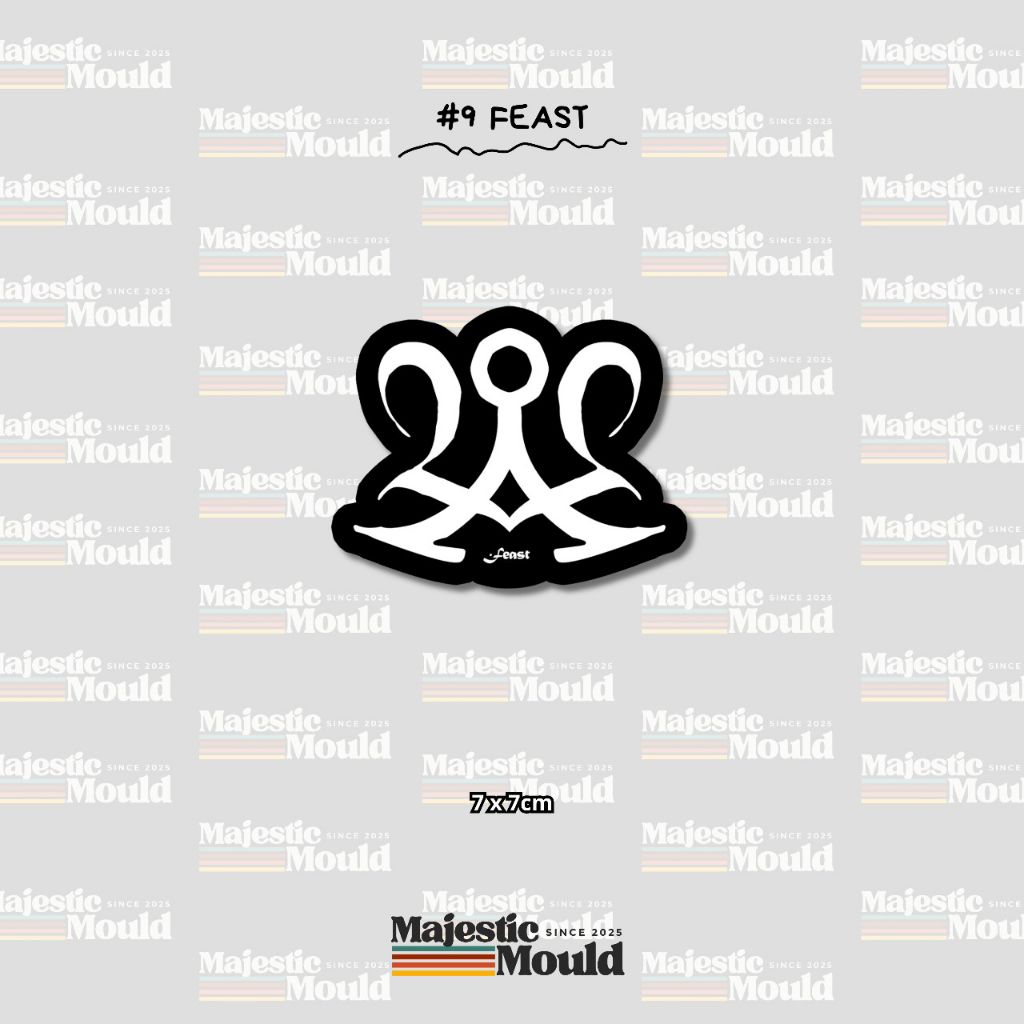 

#Vol9 Feast – Stiker Band Vinyl Glossy | Tahan Air & Luntur (Laptop/Helm/Tumbler/dan media lainnya)