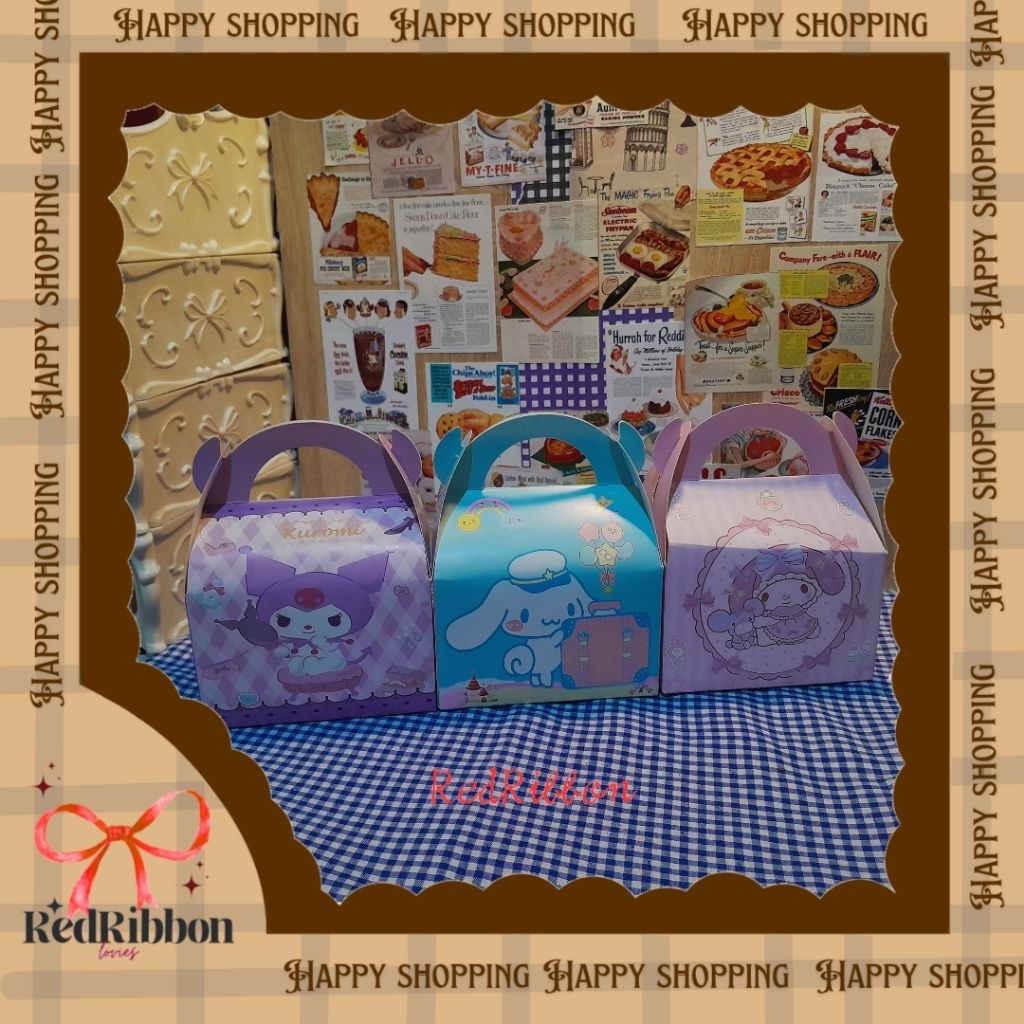 

(5pcs) Kardus Gable Karakter Sanrio | Kardus Snack Jinjing Ulang Tahun Mini Sanrio