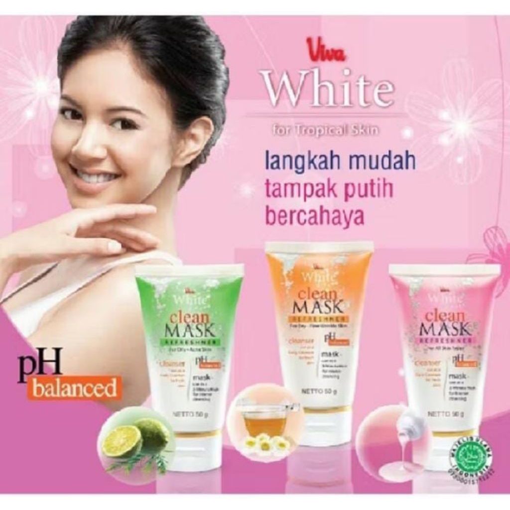 Viva white clean mask facial wash viva masker wajah