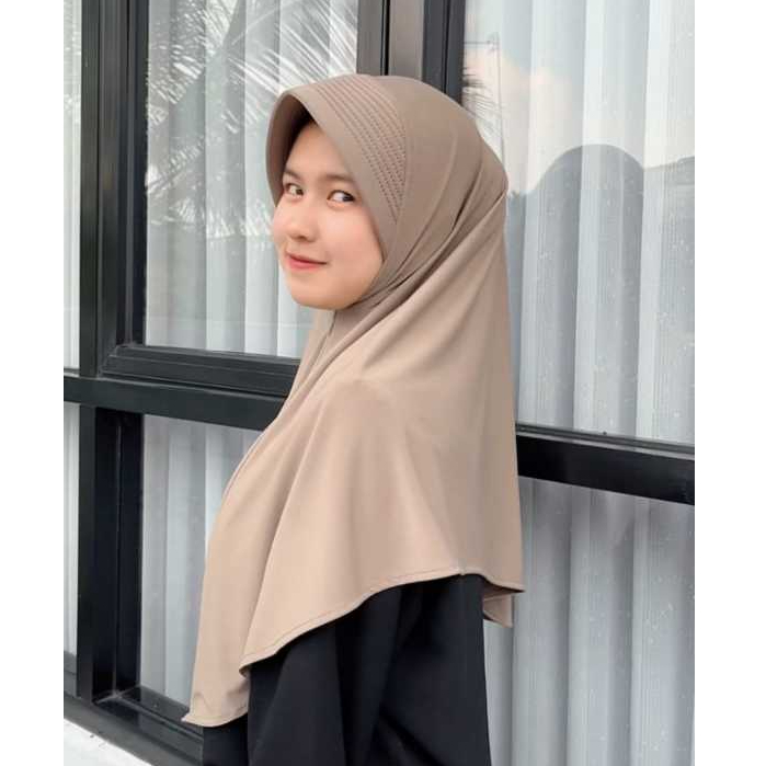 Snada - Kerudung Sport Linear Spandek Premium Ukuran L Oval Spandek Tebal