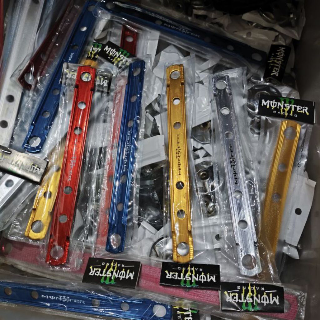 

penggaris pangkon kenalpot alumunium warna breket tinggal pasang 20cm