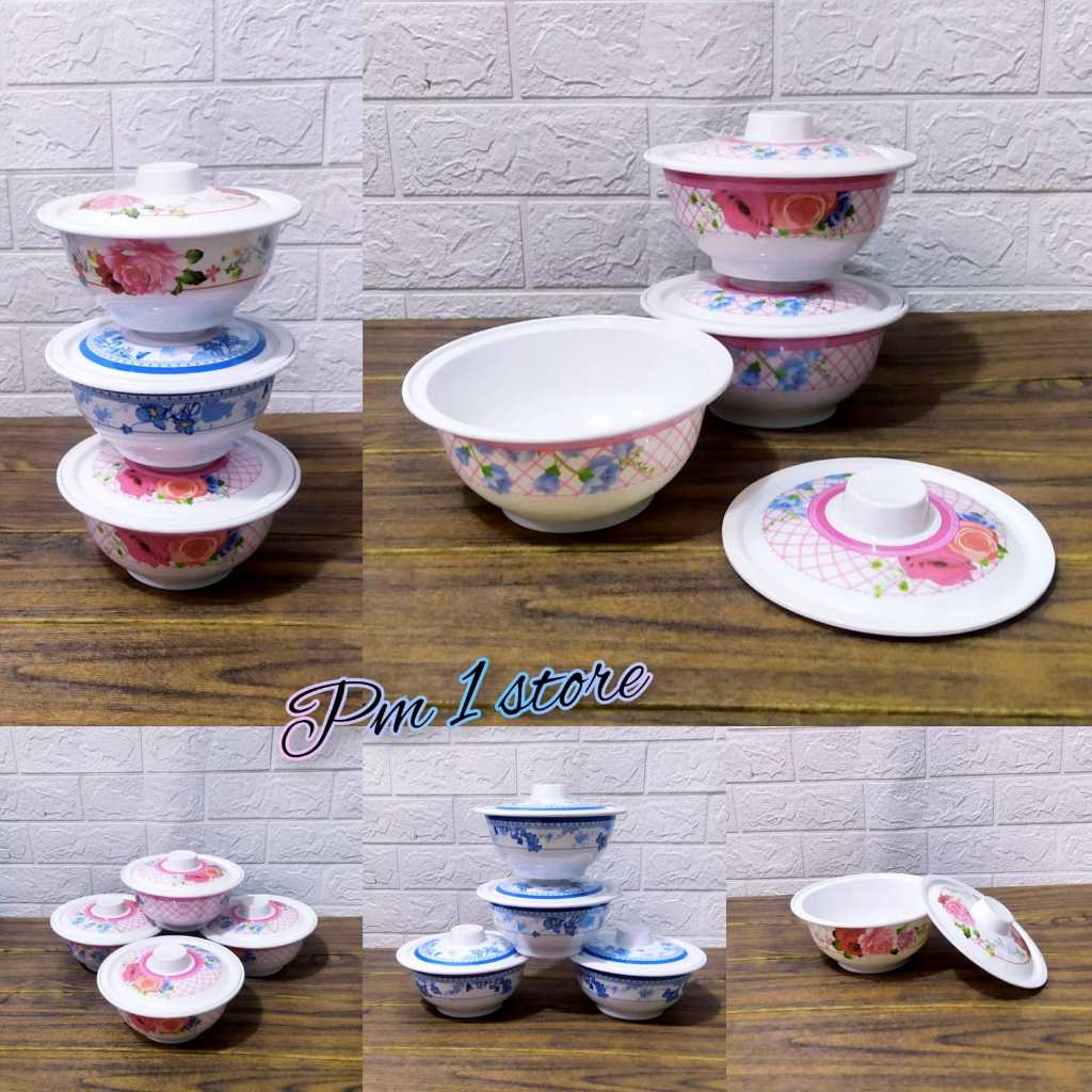 WADAH SAJI / MANGKOK SAJI PLUS TUTUP BAHAN MELAMIN TEBAL
