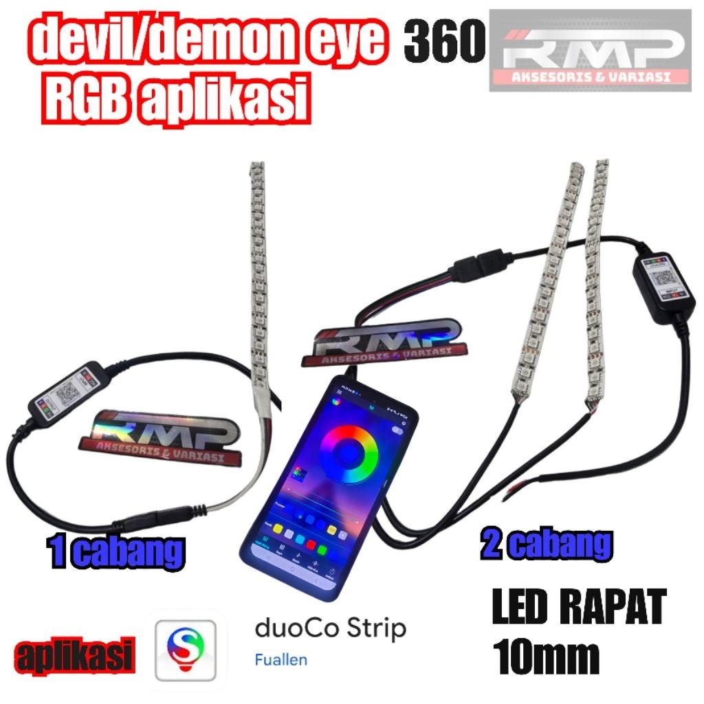 devil rgb Bluetooth demon eye 360 rgb aplikasi Bluetooth lampu devil demon eye 360 rgb devil rgb bil