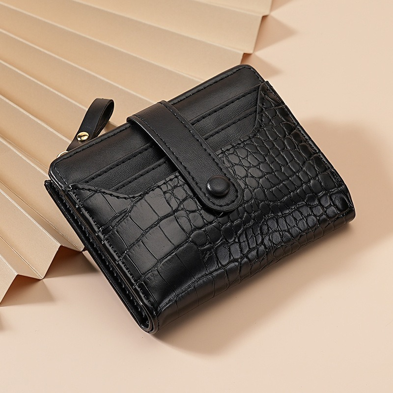 SILVANIA DOMPET WANITA - Dompet Lipat Wanita  SILVANIA Croco leather glossy slot kartu dan slot koin