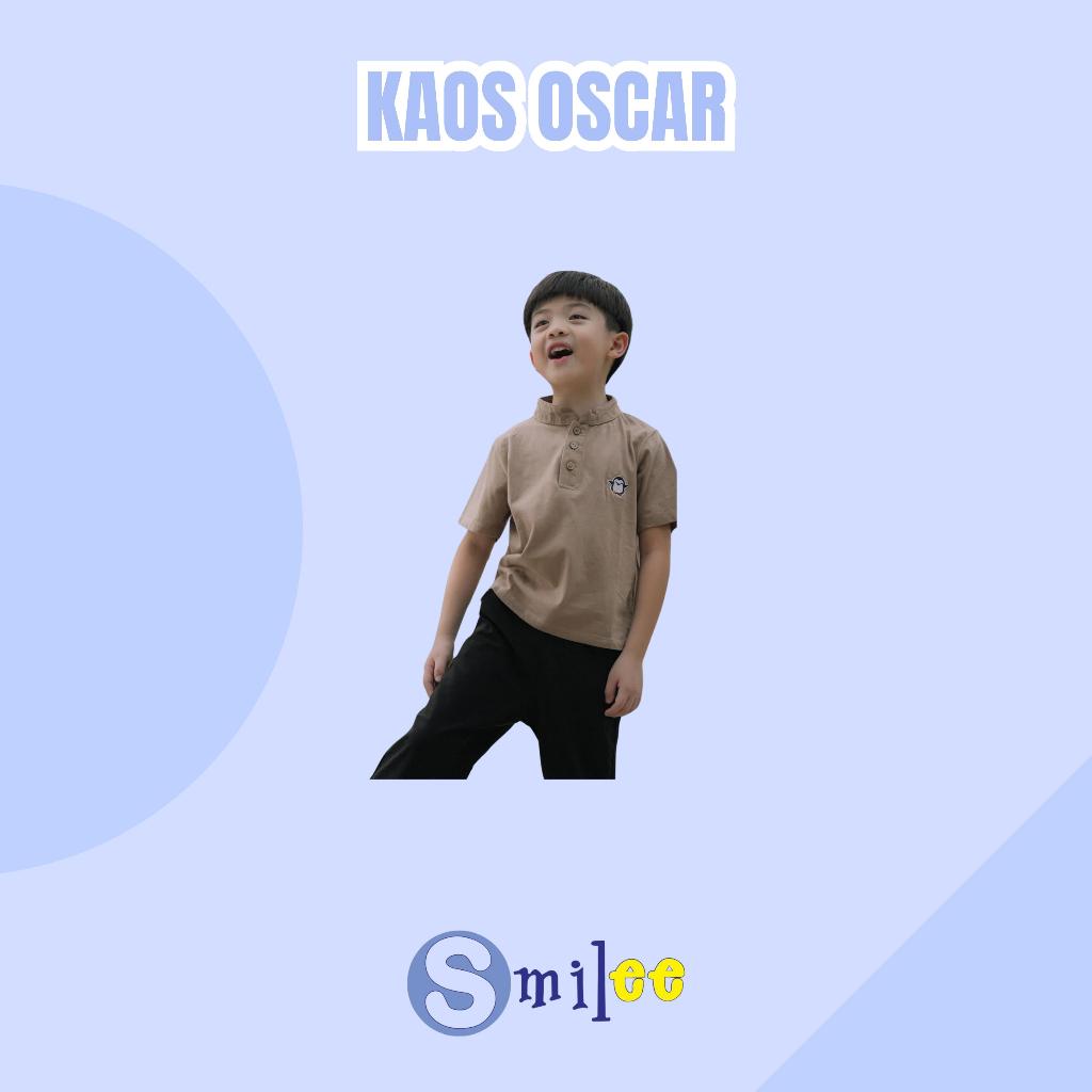 Kaos Anak Cowok Oscar Smilee Warna Coklat Tua Size 1-5 Tahun
