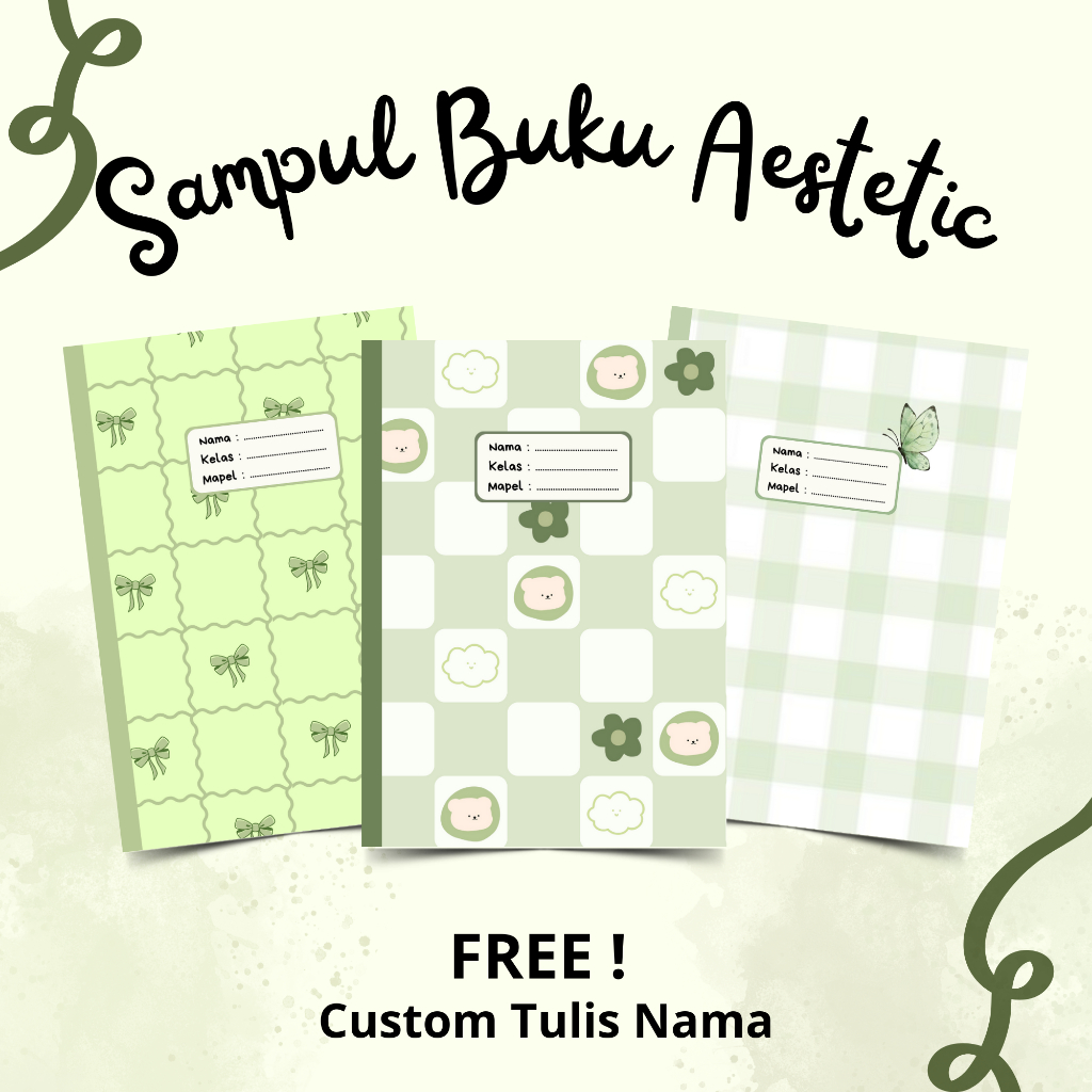 

[TERMURAH] Sampul Buku Estetik/ Sampul Buku BIGBOSS Campus Boxy BMB SIDU KIKI / Book Cover Aesthetic Premium Quality - Tema Green/ Hijau