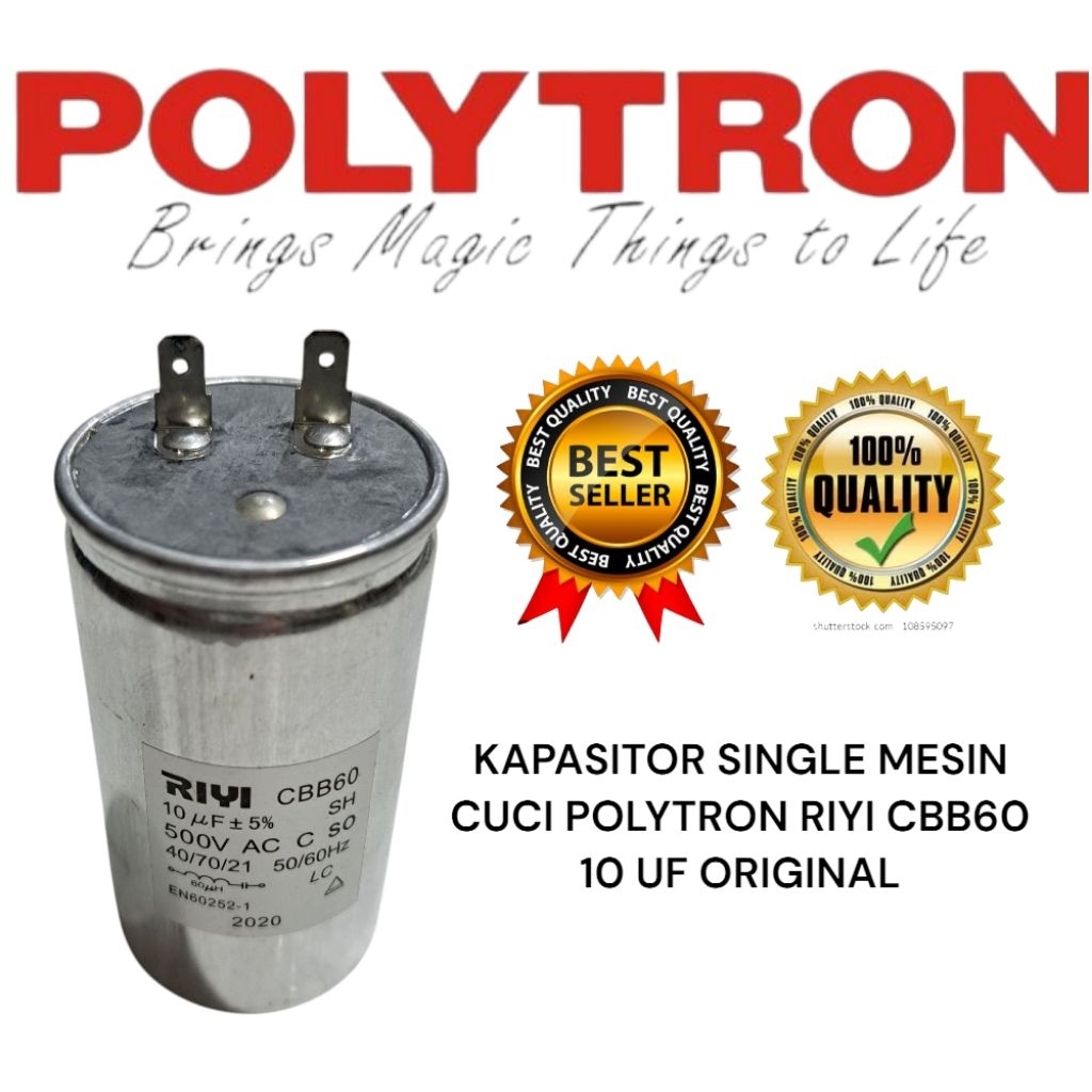 ORIGINAL Kapasitor RIYI Mesin Cuci POLYTRON Top Loading (Bukaan Atas) | Capasitor Mesin Cuci POLYTRO