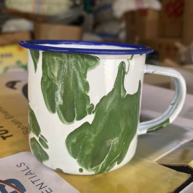 MUG LURIK ENAMEL JADUL /CANGKIR ENAMEL/ GELAS ENAMEL LURIK