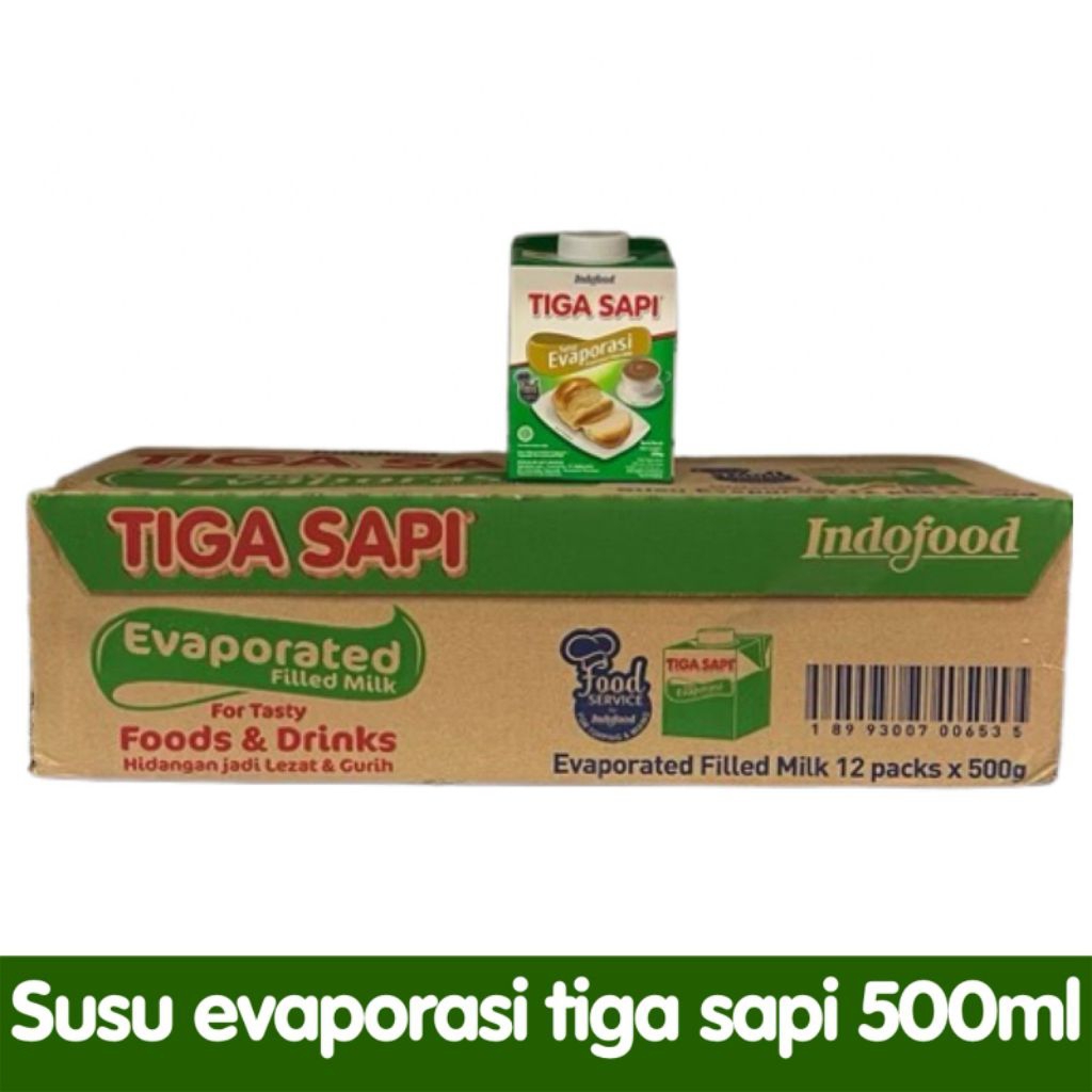 

(KARTONAN) TIGA SAPI SUSU EVAPORASI 500ML