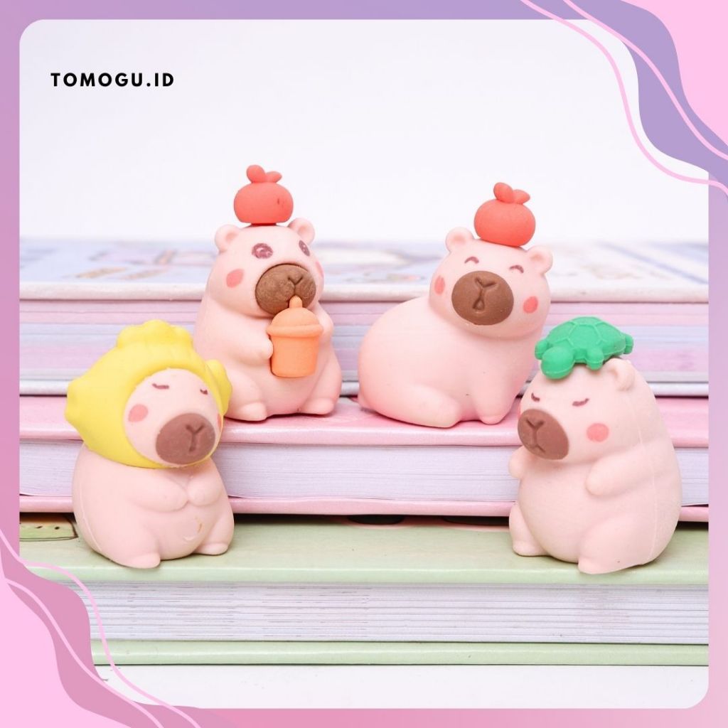 Penghapus eraser miniatur 3D bentuk karakter capybara
