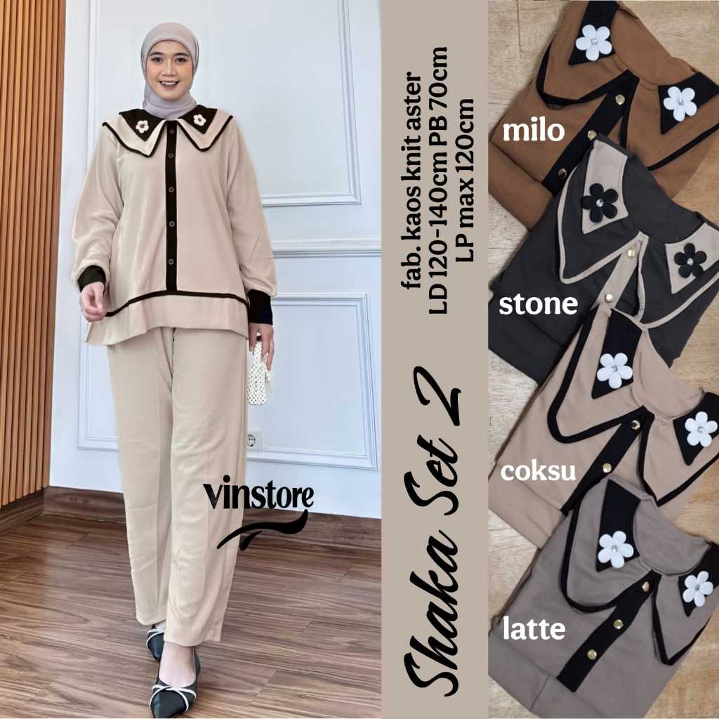 Setelan Baju Shaka one Set Jumbo Ld 140 130 120 Kaos Knit Premium