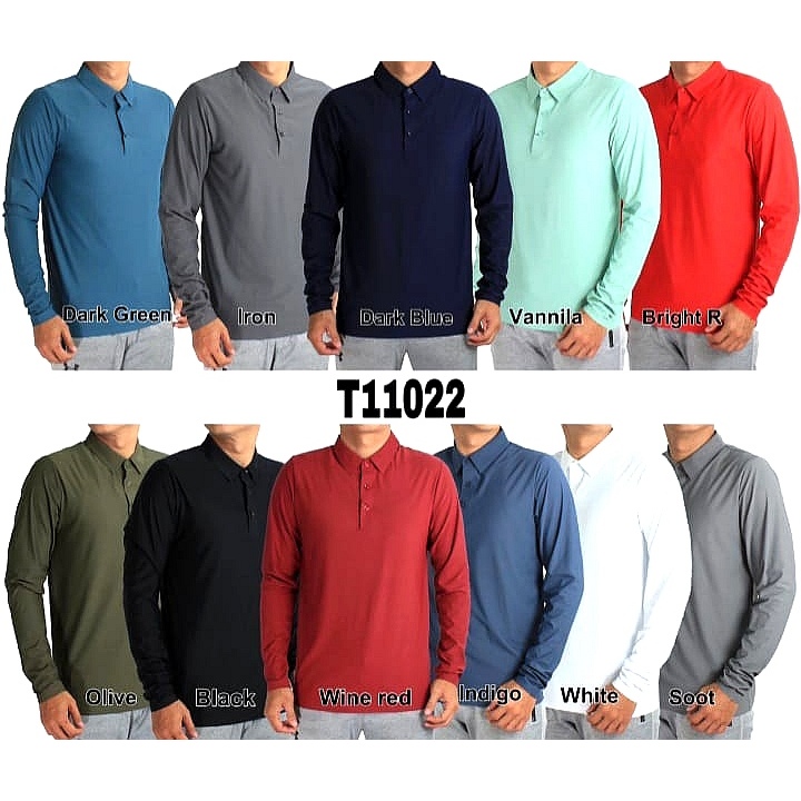 Kaos kerah polo lengan panjang icesilk seamless tanpa jahitan original dry fit baju Golf