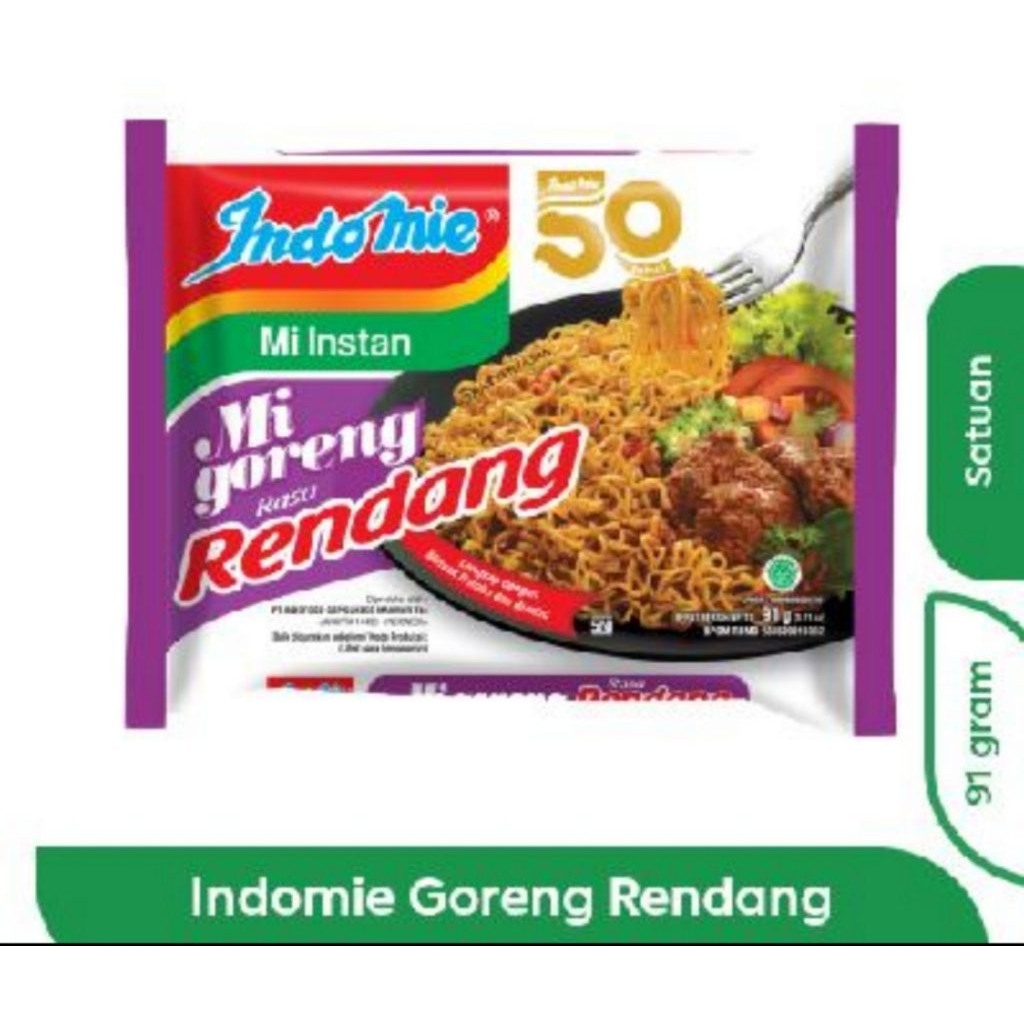 

INDOMIE MI INSTAN GORENG RENDANG 91gr( 1 DUS)