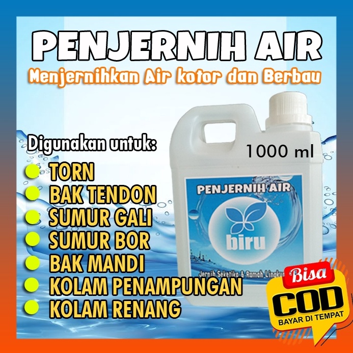 KODE J26D BIRU Penjernih Air 1 liter Menjernihkan Air kotor Kuning BerbauUntuk Torn Sumur Gali sumur