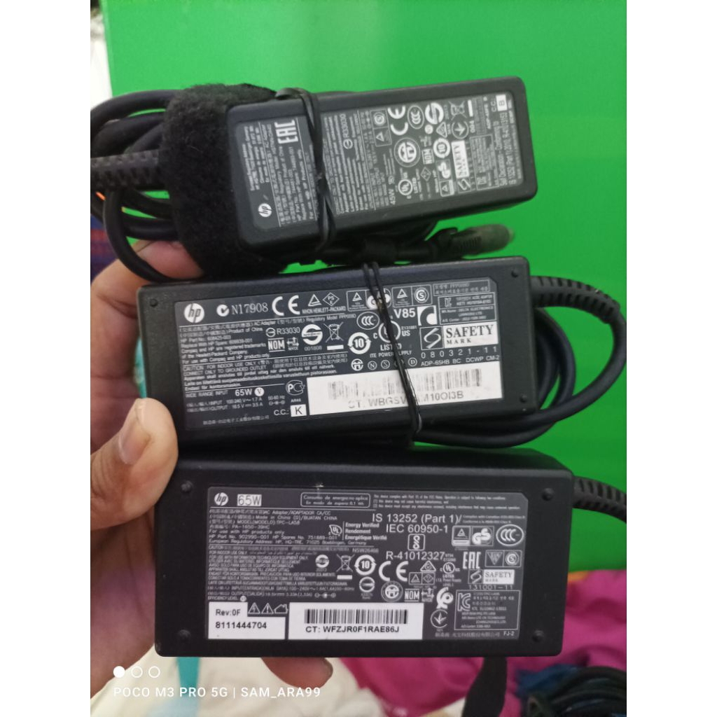 Adaptor Charger Laptop Notebook HP Lubang Jarum Besar 19v 45w 65w