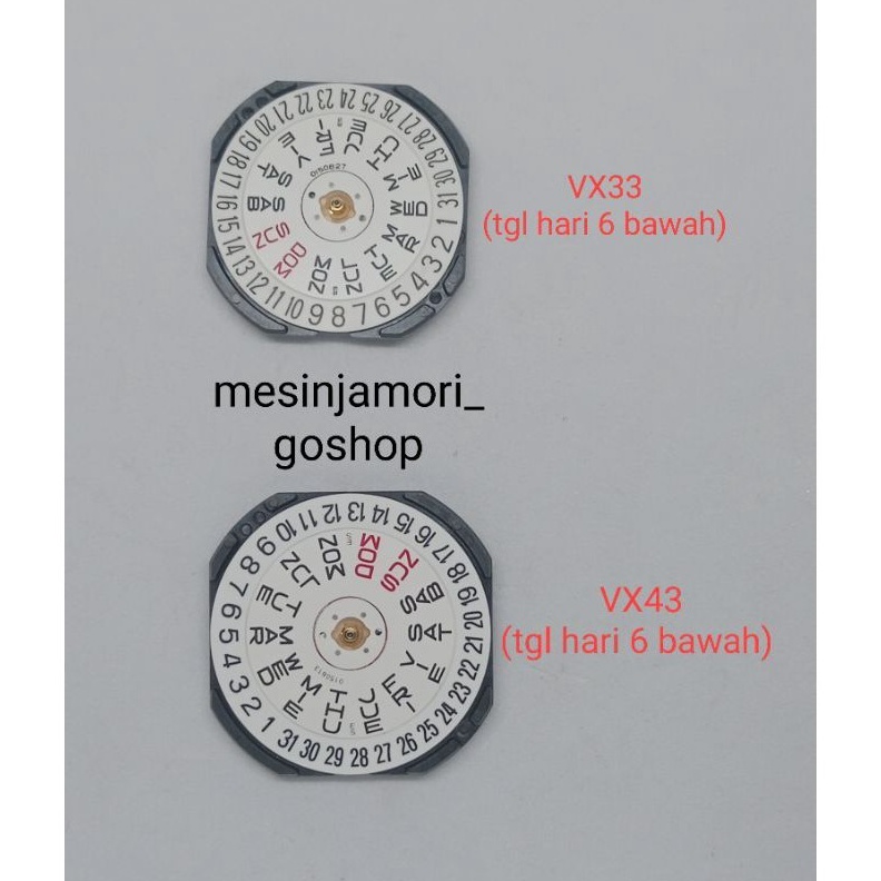KODE T64E mesin VX33E VX33 VX43E VX43 tanggal hari bawah