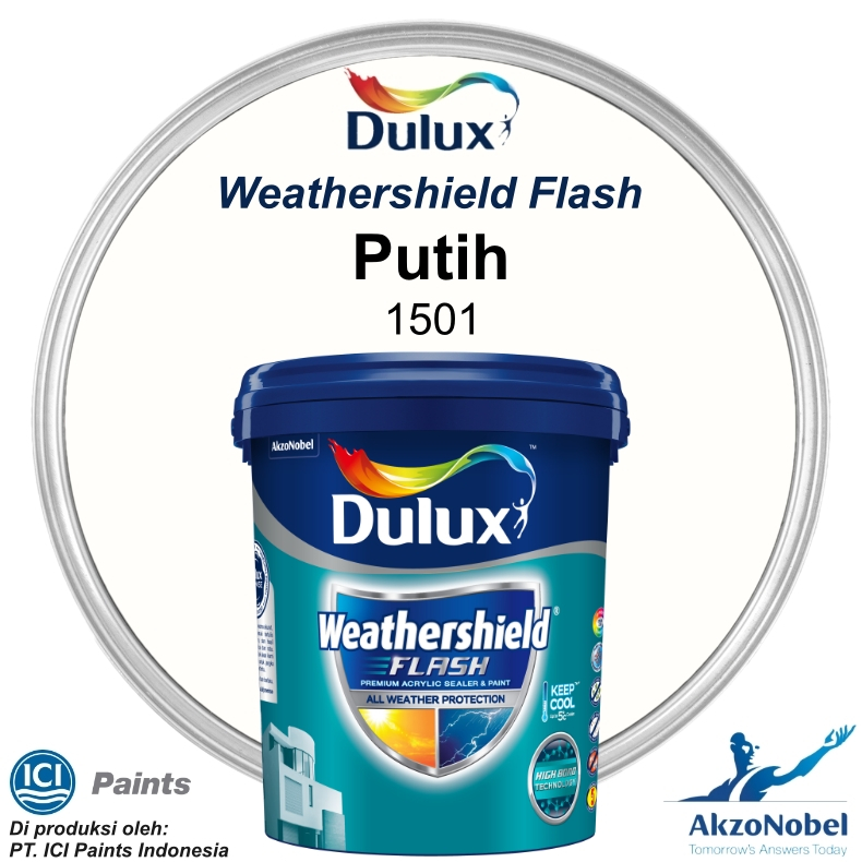 CAT DULUX WEATHERSHIELD FLASH 20 LT - PUTIH / WHITE 1501