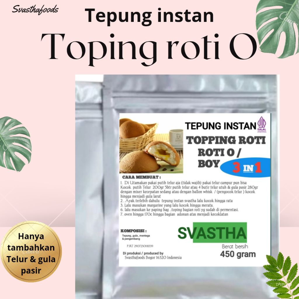 

Tepung Instan Topping Boy ROTI O Kopi Crispy 500 gram 3in1 Premix instan Baking