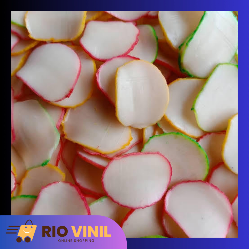

Kerupuk Bawang Warna-Warni Kemasan 1000g Mentah