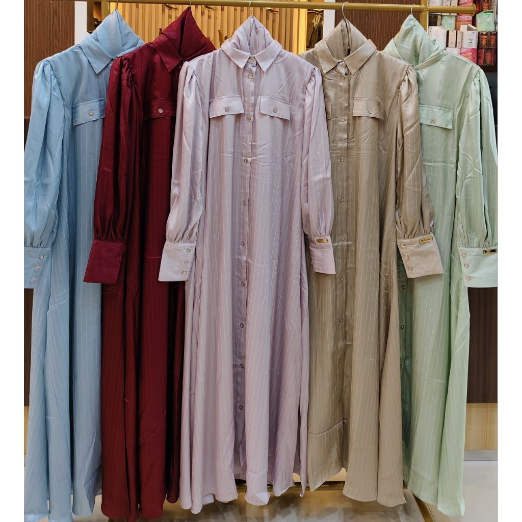 GAMIS DEWASA NURA ABAYA BAHAN SATIN SET HIJAB