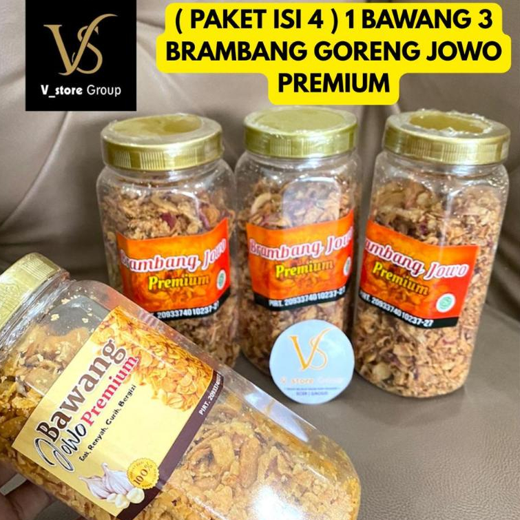 

( PAKET ISI 4 ) 1 BAWANG + 3 BRAMBANG GORENG JOWO PREMIUM - BRAMBANG GORENG / BAWANG GORENG
