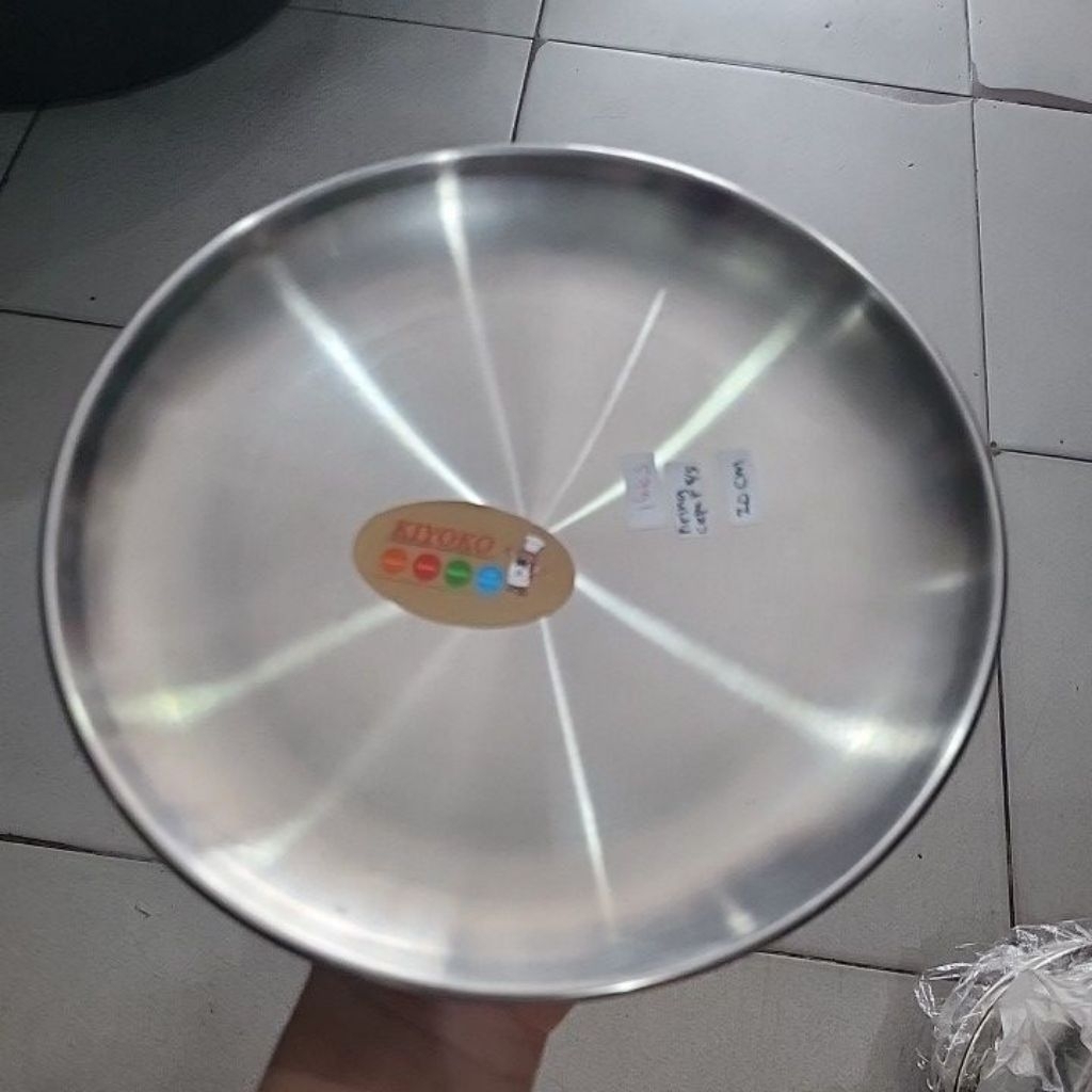 piring ala korea 20cm piring tatak piring alas stainless piring snack sus 304