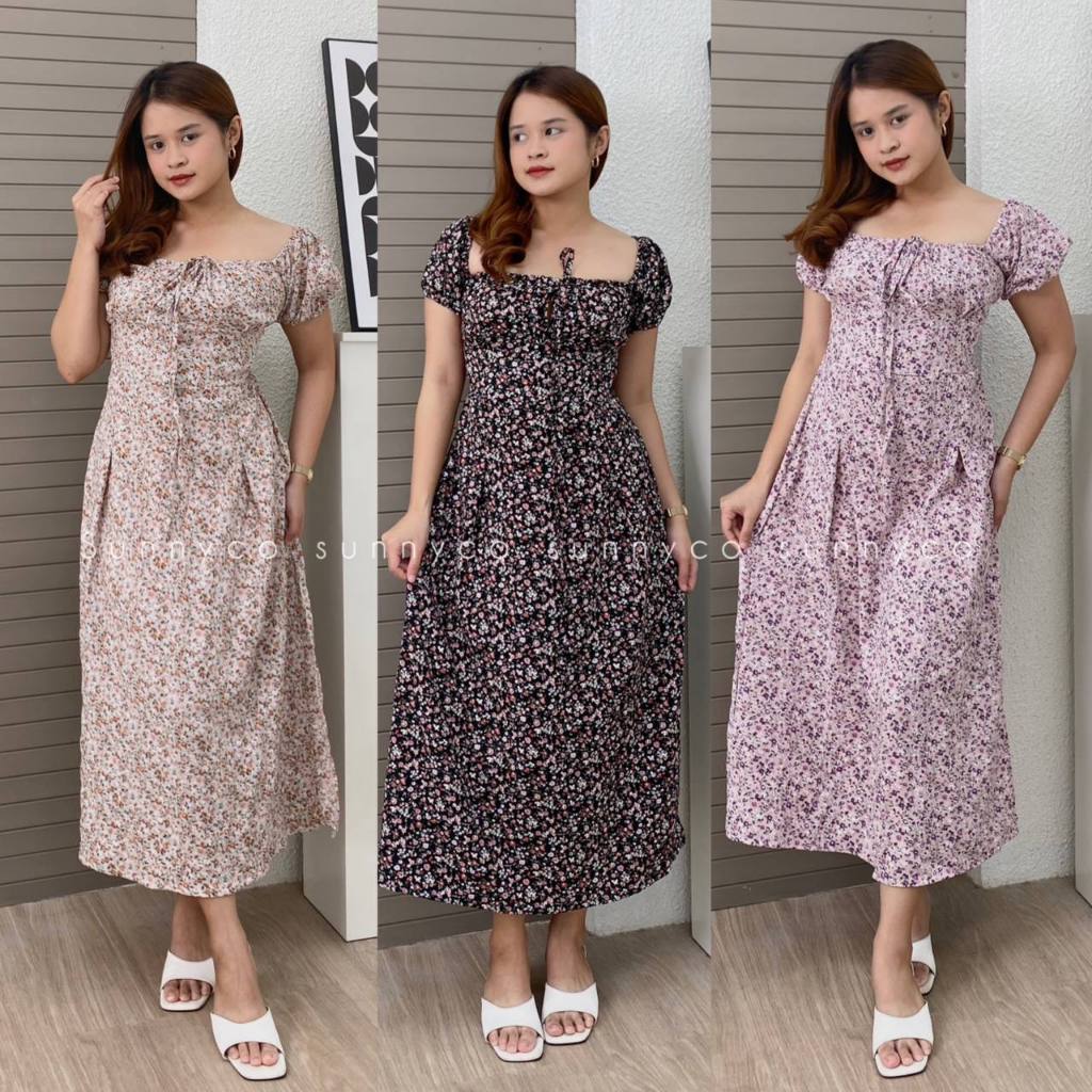 VIONA DRESS / LONG DRES KOREAN STYLE / FLORAL VINTAGE DRESS